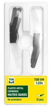 Plastovo-kovové kombinované maticové pásy pre premoláry 1.034 (12 ks) - TOR VM