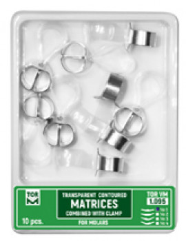 Transparentné tvarované matrice na moláre so svorkou 1.095 (10ks) - TOR VM