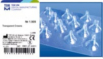 Transparentné korunky pre korunkovú časť rezákov a špičákov a premolárov 1.909 12ks. - TOR VM